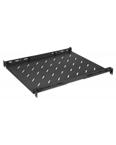 1U adjustable shelf with adjustable rail depth for server cabinets with 800 mm depth - black