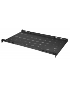 1U adjustable shelf with adjustable rail depth for server cabinets with 1000 mm depth - black