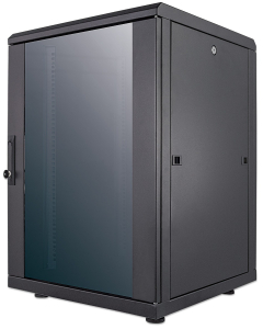 19-inch network cabinet MHT200 with glass door - 16U - 600 (D) x 600 (W) x 878 (H) - assembled - black