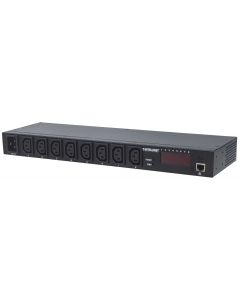 19-inch Smart PDU socket PDUMHT15 for patch cabinet 1 HE with 8x C13 and integrated temperature- and humidity sensor