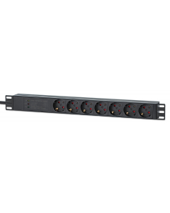 19-inch socket PDUMHT6 for patch cabinet 1 HE with 7 sockets and surge protector