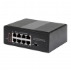 Switch industriale PoE+ a 8 porte Gigabit Ethernet alimentato a PoE - 120W PoE, montaggio su guida DIN