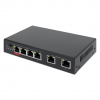 6-Port Fast Ethernet Switch with 4 PoE ports - 65W PoE, VLAN, Desktop