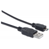 Hi-Speed USB-A naar Micro-USB kabel - 480 Mbps - 1.8 meter - zwart