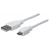 Hi-Speed USB-A naar Micro-USB kabel - 480 Mbps - 1 meter - wit