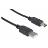 Hi-Speed USB-A naar Mini-USB kabel - 480 Mbps - 1.8 meter - zwart