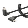 Cavo da USB-C a USB-C con cavo a ricciolo estensibile - nero