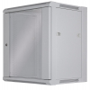 19 inch wall server cabinet MHT116 with glass door - 12U height - 450 mm deep - flatpack - gray