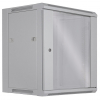 19 inch wall server cabinet MHT116 with glass door - 12U height - 450 mm deep - flatpack - gray