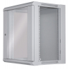 19 inch wall server cabinet MHT116 with glass door - 12U height - 450 mm deep - flatpack - gray