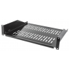 2U ventilated cantilever shelf 19 inch - 400 mm deep - load capacity to 25 kg - black