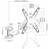 Universal gas spring TV wall bracket MHT93 with single arm for 21 to 60 inch televisions or monitors