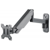 Universal gas spring monitor wall bracket with single arm and hinge for 17 to 32 inch monitors