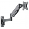 Universal gas spring monitor wall bracket with single arm and hinge for 17 to 32 inch monitors