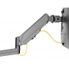 Universal gas spring monitor wall bracket with single arm and hinge for 17 to 32 inch monitors