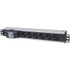 19-inch socket PDUMHT2 for patch cabinet 1.5 HE with 6 sockets and double air switch