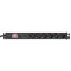 19-inch power strip PDUMHT3 for patch cabinet 1.5 HE with 6 sockets and on/off switch and surge protector