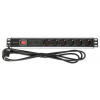 19-inch power strip PDUMHT3 for patch cabinet 1.5 HE with 6 sockets and on/off switch and surge protector