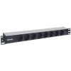 19-inch socket PDUMHT9 for patch cabinet 1 HE with 8 sockets and LED indicator