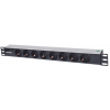 19-inch socket PDUMHT9 for patch cabinet 1 HE with 8 sockets and LED indicator